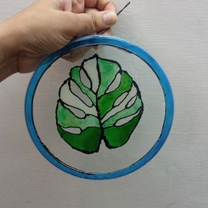 Handmade Glass Paint art - Upcycled Item