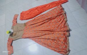 Beautiful Orange Anarkali Set