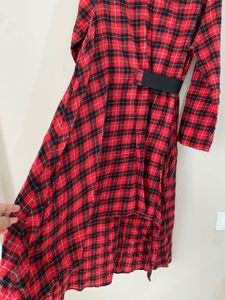 Red check dress