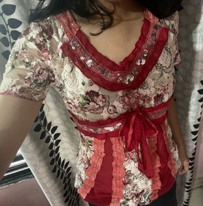 Y2k Floral Top