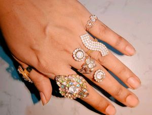 5 Combo Rhinestone Ring Set