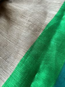 Beautiful Sari in Beige Color,Multicoloured Border