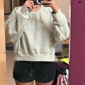 Sage Green Cropped Sweatshirt