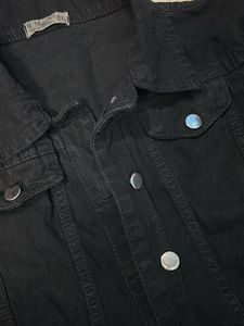 Black Denim Jacket with Accents