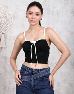 Shein Spaghetti Strap Ruched Bow Detail Ribbed