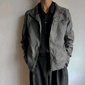 Stylish Grey Leather Jacket |Price Is 1299 Not 999