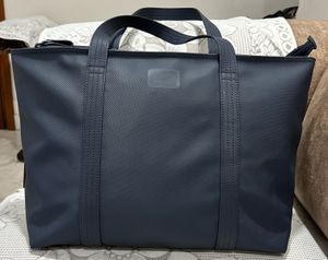 Navy Blue Textured Tote Bag