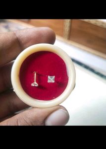 22k Pure Gold Square Dimond Stud Earrings
