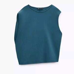 Zara Assymetrical Blue Blouse
