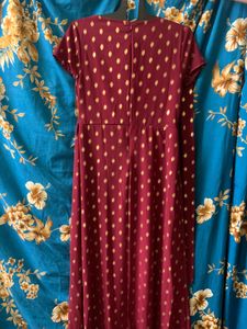 Maroon &amp; Gold Kurta Set