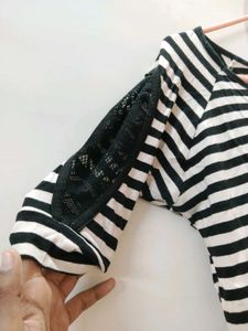 Striped Lace Top