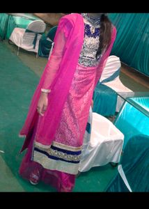 Sharara Set With Velvet Choli And Net Plazo