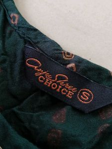 Dark Green Print Dress