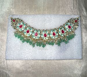 Elegant Enamel & Beaded Statement Necklace