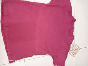 Pink Ribbed Turtleneck Top