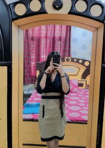 Black And Nude Colour One Peice Dress