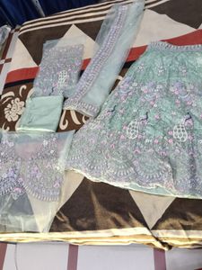 Green Embroidered Lehenga Choli with Dupatta