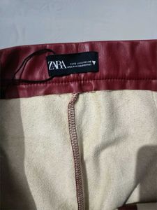 Burgundy Faux Leather Skinny Leggings Size 28-30