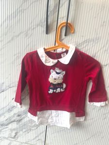 Cute Red Patchwork Top