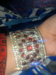 Red Jewel Cuff Bracelet