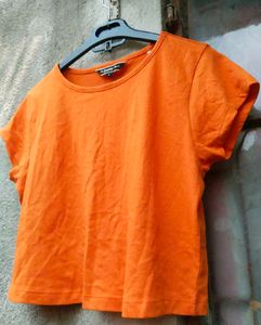 Roadster 2 Crop T-Shirt Combo Orange & Olive Green