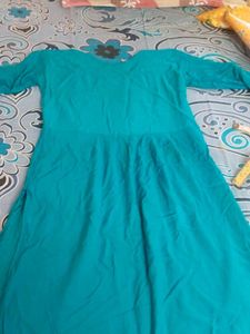 Teal Embroidered Kurti
