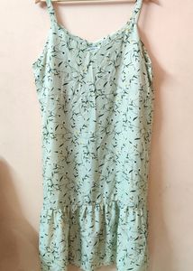 Korean Floral Mint Dress