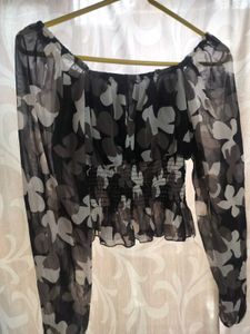 Floral Sheer Crop Top