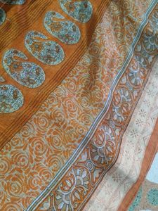 Elegant Orange Paisley Saree