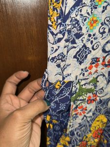Navy Blue With Patterned Pocket Jumpsuit