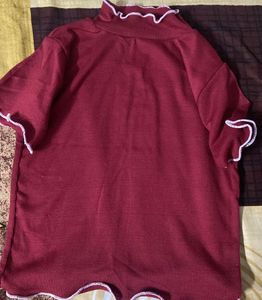 Maroon Crop Top