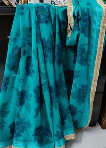 Georgette Chiffon Mukesh Work Saree