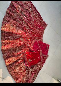 Elegant Red Velvet Lehenga