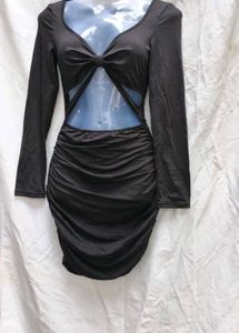 16139. Black Cutout Mini Dress