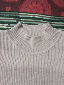 Ribbed Knit Mock Neck Sweater