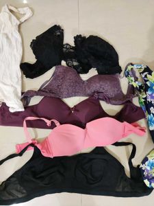 Pack Of 5 Bra + One Swin Wear And 2 Babydoll