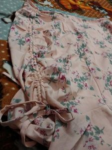 Floral Print Wrap Mini Skirt