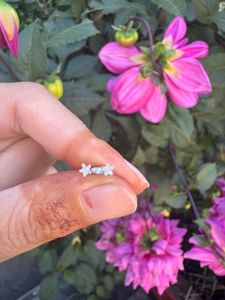 real silver Star Stud Earrings