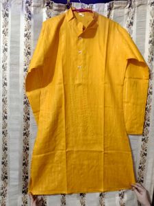 ✨ Mustard colour Men’s Kurta Pyjama Set – Elegant