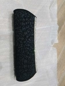 Black Clutch With Self  Beaded Work