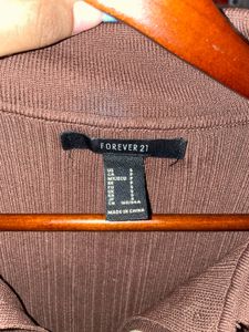 Forever 21 Brown Ribbed Mini Dress
