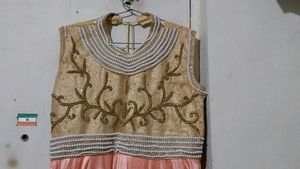 Peach &amp; Golden Function Wear Gown
