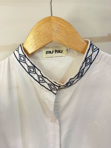 White And Blue Korean Shirt