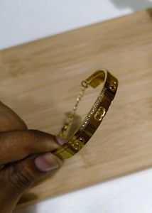 Gold plated double layer screw Braslet