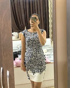 Black &amp; White Print Dress