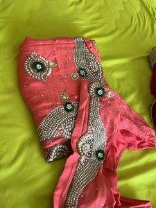 Peach Saree