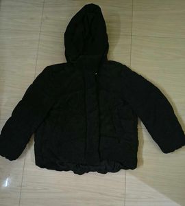 Padded Black Jacket with Hood