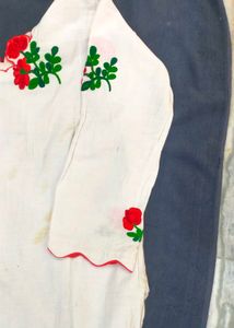 Beautiful Red Rose Embroidery Kurta🌹❣️