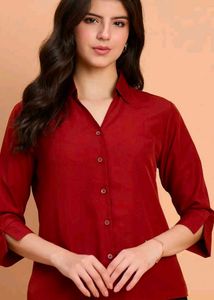 Burgundy Button-Down Shirt