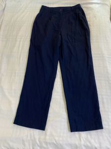 High rise Navy Blue Wide Leg Pants Waist 30
